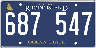 RI license plate 687547
