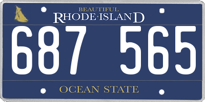 RI license plate 687565