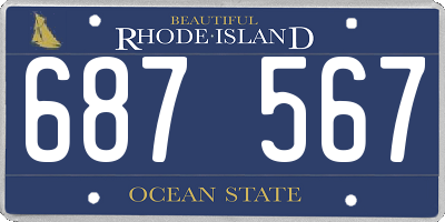 RI license plate 687567