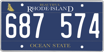 RI license plate 687574
