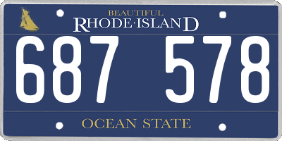 RI license plate 687578