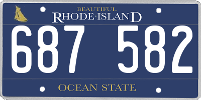 RI license plate 687582