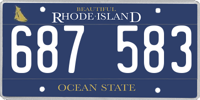 RI license plate 687583