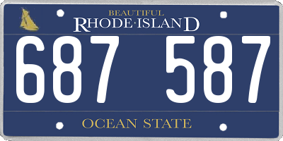 RI license plate 687587