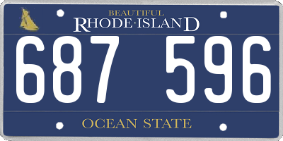RI license plate 687596
