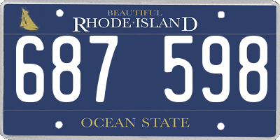 RI license plate 687598
