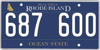 RI license plate 687600