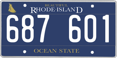 RI license plate 687601