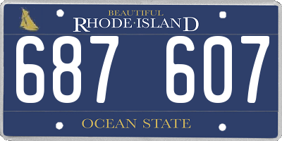 RI license plate 687607