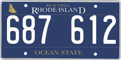 RI license plate 687612