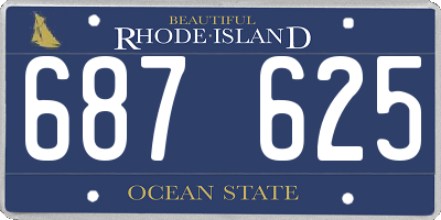 RI license plate 687625