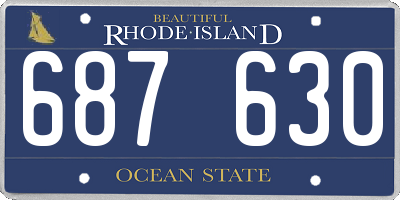 RI license plate 687630