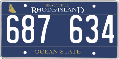 RI license plate 687634