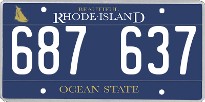 RI license plate 687637