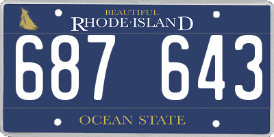 RI license plate 687643