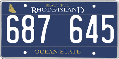 RI license plate 687645