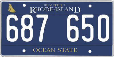 RI license plate 687650