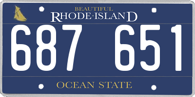 RI license plate 687651