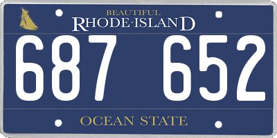 RI license plate 687652