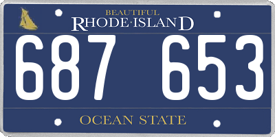 RI license plate 687653