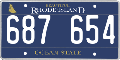 RI license plate 687654
