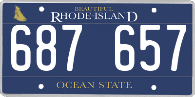 RI license plate 687657