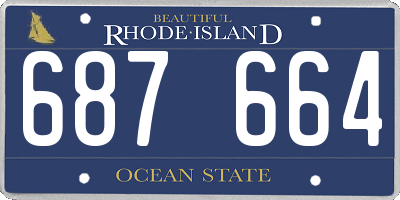 RI license plate 687664