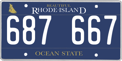 RI license plate 687667