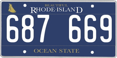 RI license plate 687669