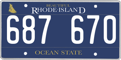 RI license plate 687670
