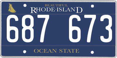 RI license plate 687673