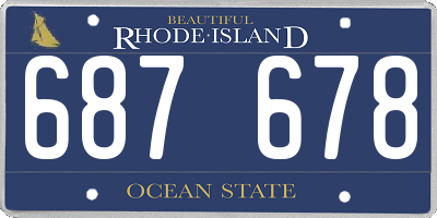 RI license plate 687678