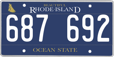 RI license plate 687692