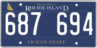 RI license plate 687694