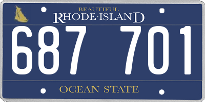 RI license plate 687701
