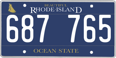 RI license plate 687765