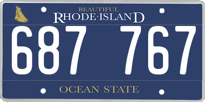 RI license plate 687767