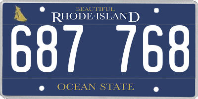 RI license plate 687768