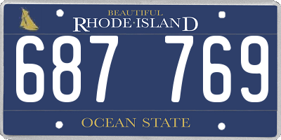 RI license plate 687769