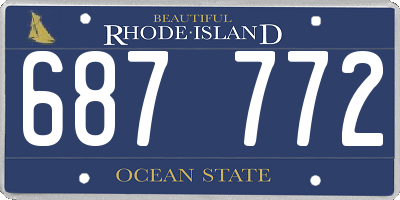 RI license plate 687772