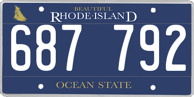RI license plate 687792