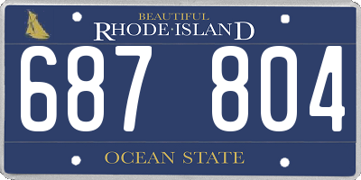 RI license plate 687804