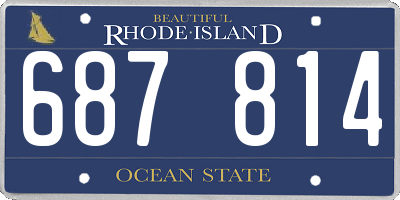 RI license plate 687814