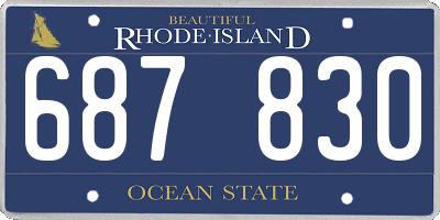 RI license plate 687830