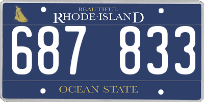 RI license plate 687833