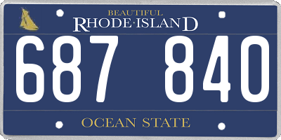 RI license plate 687840