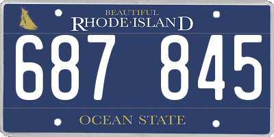 RI license plate 687845