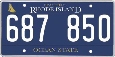 RI license plate 687850