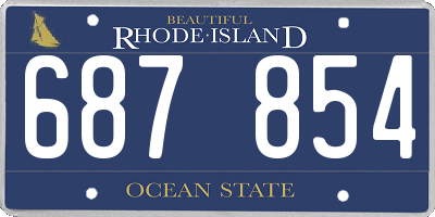 RI license plate 687854