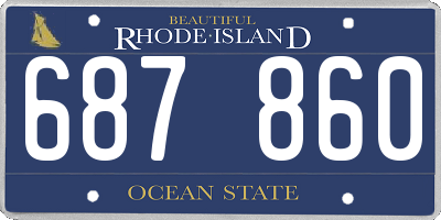 RI license plate 687860